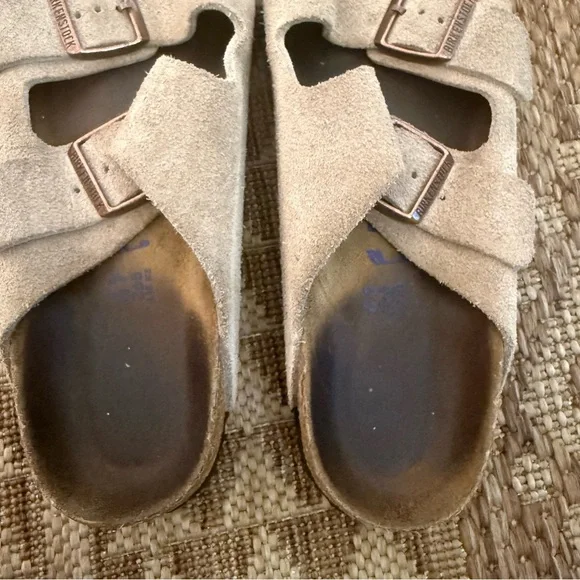 Birkenstock Arizona Suede Leather Slides Sandals Tan Brown  10 M 8 EUR 41 - Picture 5 of 6